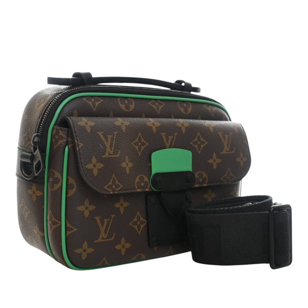 Pre-Loved Louis Vuitton Monogram Macassar S Lock Messenger Bag - Picture 2 of 12